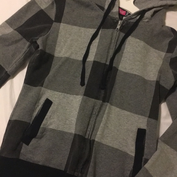 Grey and black play skater jacket hoodie - Picture 2 of 6